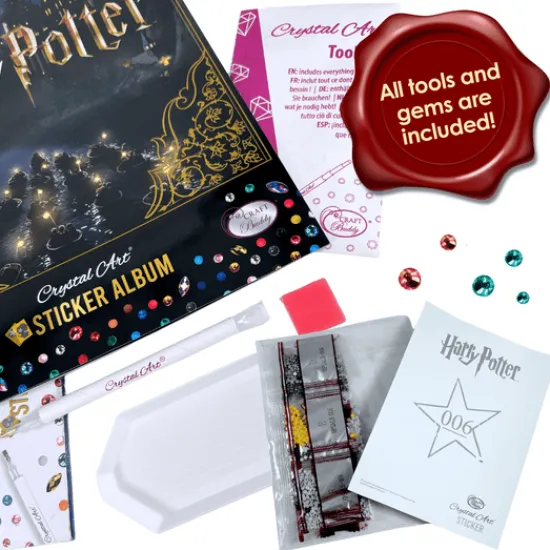 Craft Buddy Harry Potter Crystal Art Sticker Album - Starter Pack New