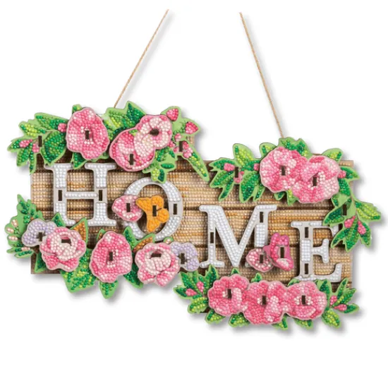Craft Buddy "Home Sign" Crystal Art Hanging Wooden Decoration Kit Sale