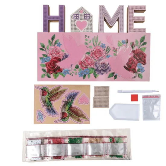Craft Buddy Home Sign Crystal Art Wooden Decoration Kit Best