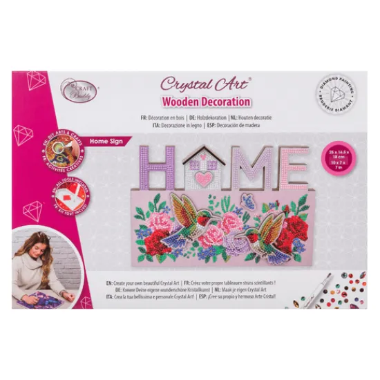 Craft Buddy Home Sign Crystal Art Wooden Decoration Kit Best
