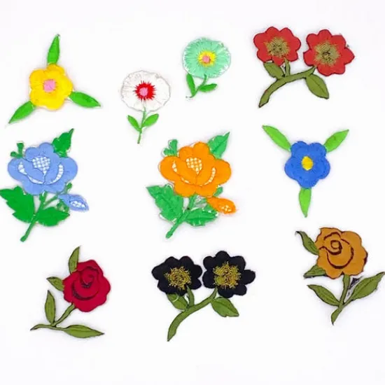 Craft Buddy IOF10: Set of 10 Flowers iron on Motifs Sale