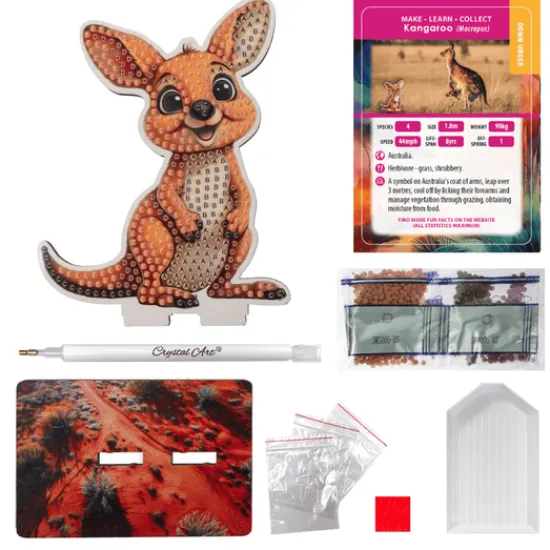 Craft Buddy Kangaroo Crystal Art Wildlife Buddies Fashion