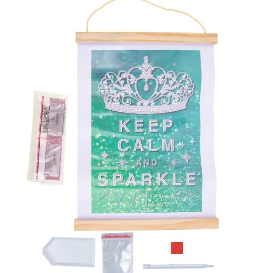 Craft Buddy "Keep Calm & Sparkle" Mini Crystal Art Scroll Kit Fashion