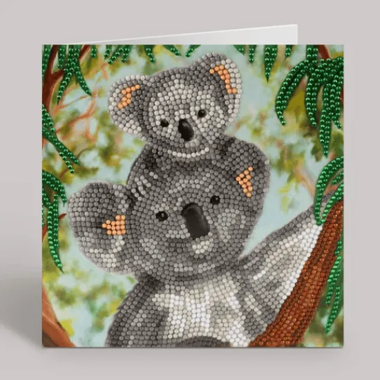 Craft Buddy "Koala Cuddles" Crystal Art Card 18x18cm Discount