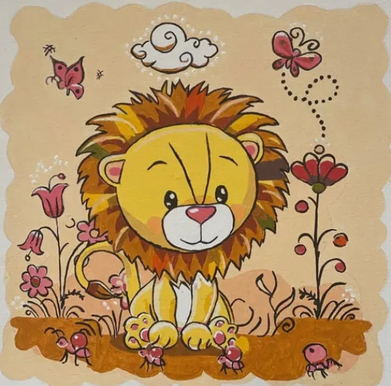 Craft Buddy "Leroy the Lion" Paint by Numbers Framed Kit 30x30cm New