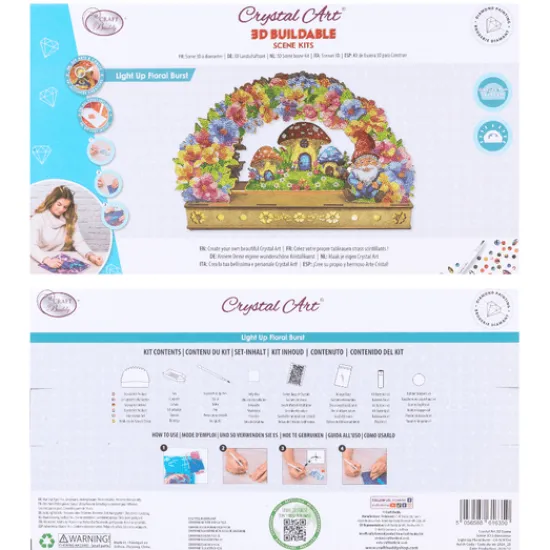Craft Buddy Light Up Floral Burst 3D Crystal Art LED Scene Kit Hot