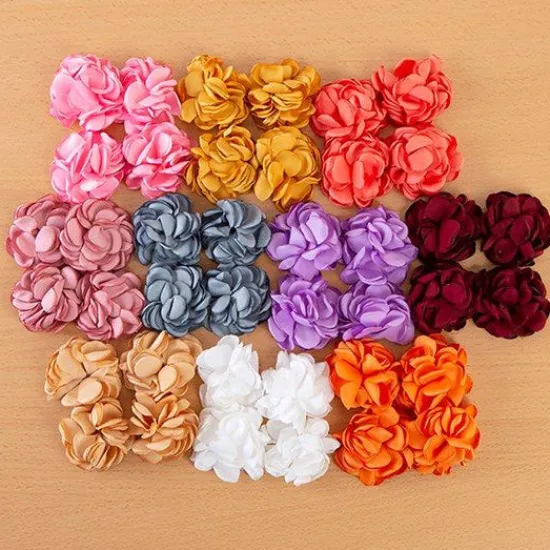 Craft Buddy Luxury Satin Flowers - Pack of 40 - 10 colours Sale
