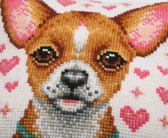 Craft Buddy "Madly in Love" Cross Stitch Cushion kit 43x43cm Clearance