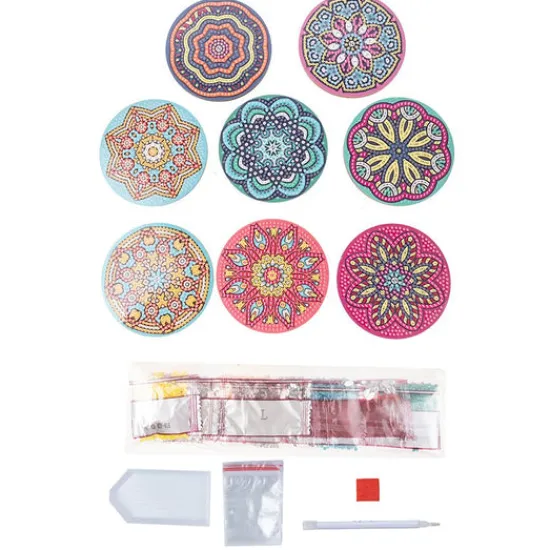 Craft Buddy Mandala Crystal Art Wooden Coasters Set of 8 Best