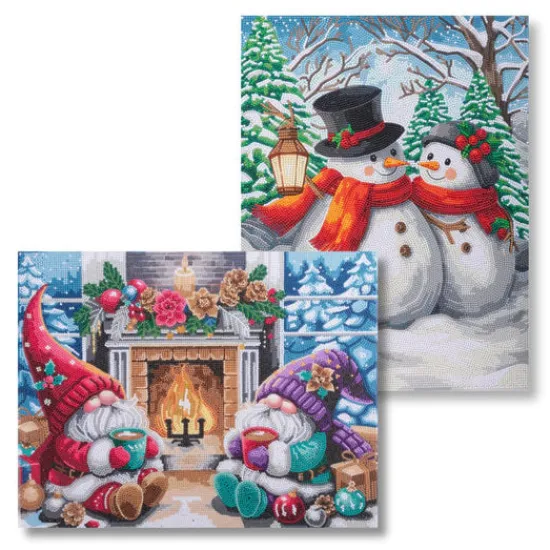 Craft Buddy "Modern Christmas Set" Crystal Art Canvas Kit 35cmx45cm Set of 2 Fashion