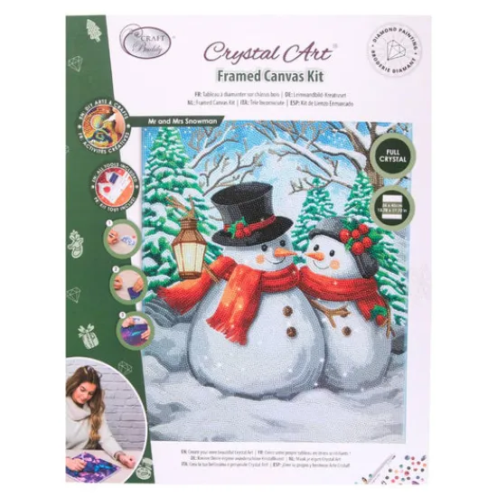 Craft Buddy "Modern Christmas Set" Crystal Art Canvas Kit 35cmx45cm Set of 2 Fashion