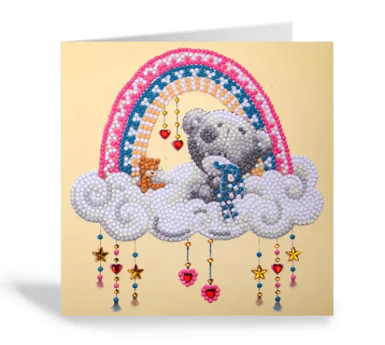 Craft Buddy "New Baby" Tiny Tatty Teddy Crystal Art Card - 18x18cm Online