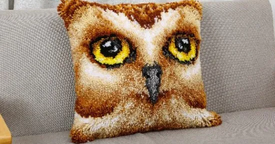 Craft Buddy "Owl" Pre Printed Latch Hook Cushion Kit 48*48cm Online