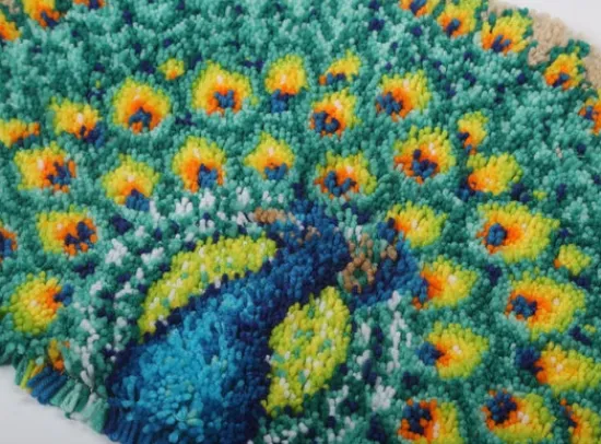Craft Buddy "Peacock" Latch Hook Rug Kit 48*78cm Clearance