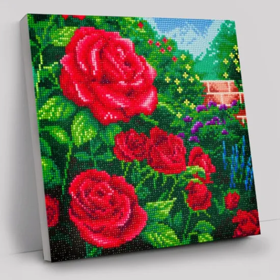 Craft Buddy "Perfect Red Rose" Crystal Art Canvas by Thomas Kinkade 30x30cm Online