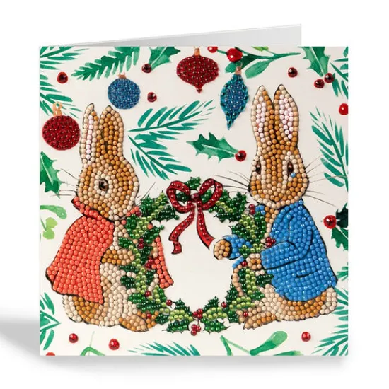 Craft Buddy "Peter & Flopsy Festive Wreath" Crystal Art Card 18x18cm Hot