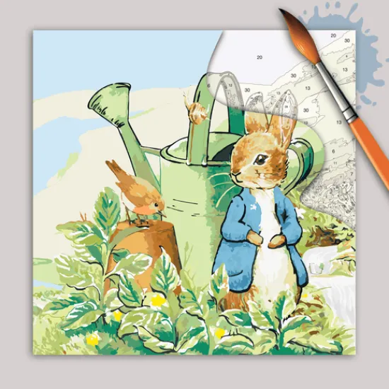 Craft Buddy "Peter Rabbit And Robin" Paint By Numb3rs Canvas Kit 30x30cm Clearance