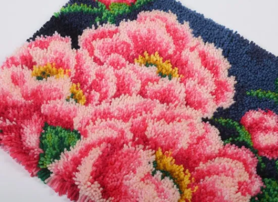 Craft Buddy "Pink Peony" Latch Hook Rug Kit 48*64cm Sale