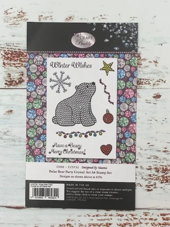 Craft Buddy "Polar Bear Party" Crystal Art A6 Stamp Set Discount