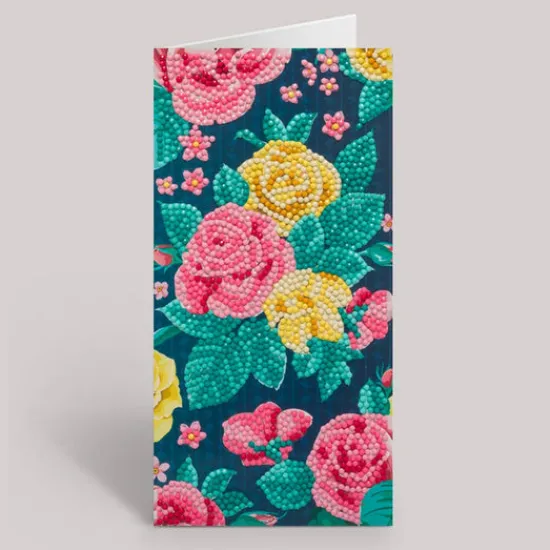 Craft Buddy "Pretty Flowers" Crystal Art Card 11x22cm Online