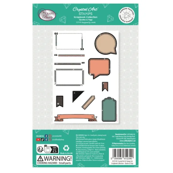 Craft Buddy Quotes & Tags Crystal Art A5 Scrapbook Stamp Set Online