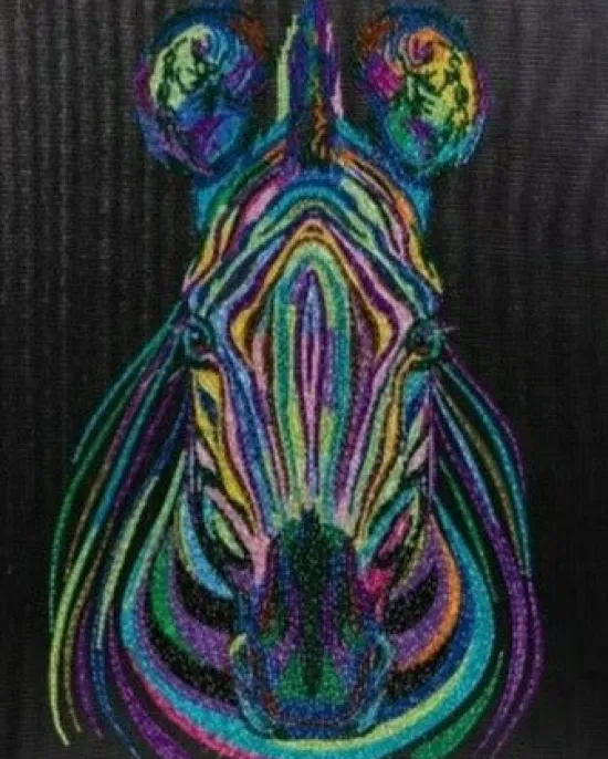 Craft Buddy "Rainbow Zebra" Crystal Art Canvas Kit 40x50cm Clearance