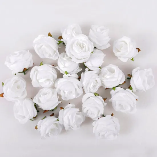 Craft Buddy Royal Roses Forever Flowerz - approx 60 - White Clearance