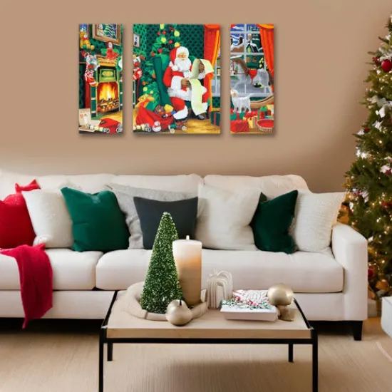Craft Buddy "Santa" Crystal Art Canvas Triptych Set of 3 Hot