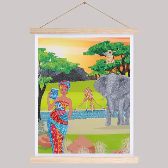 Craft Buddy "Savannah" Crystal Art Scroll Kit 35x45cm Discount