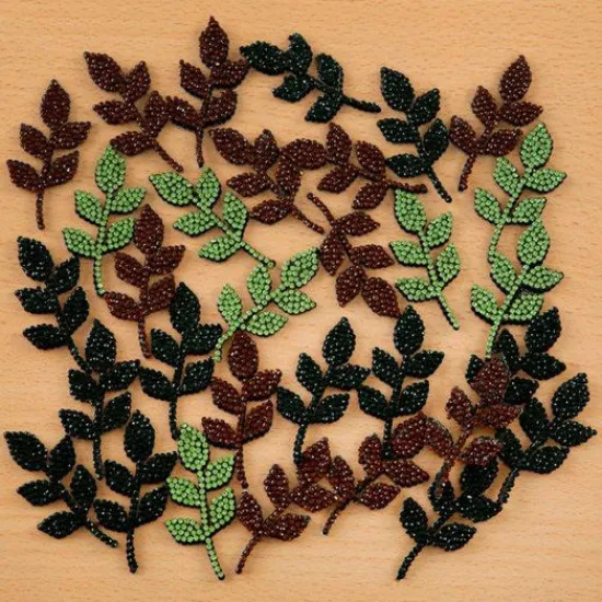 Craft Buddy Self-Adhesive Diamante Leaf Flourishes - Natural Clearance