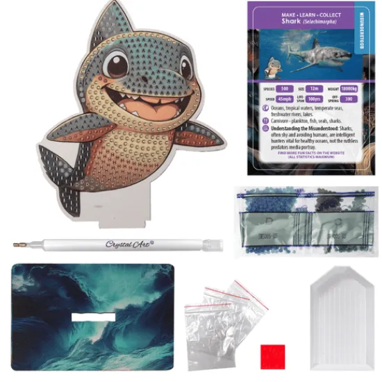 Craft Buddy Shark Crystal Art Wildlife Buddies Outlet