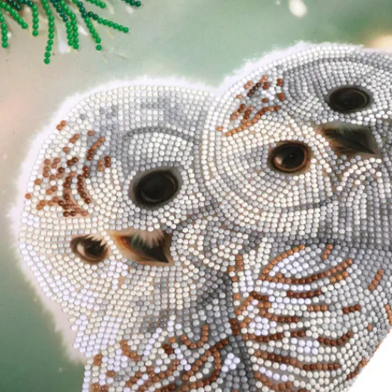 Craft Buddy ‘Snowy Owls Sanctuary’ Crystal Art Scroll Kit 40x50cm Best