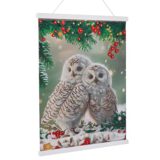 Craft Buddy ‘Snowy Owls Sanctuary’ Crystal Art Scroll Kit 40x50cm Best