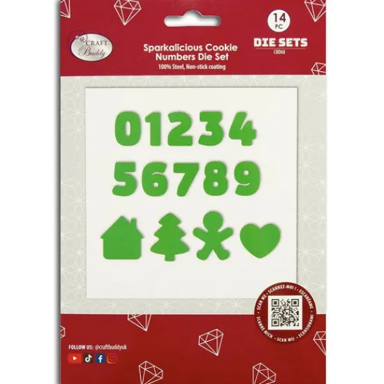 Craft Buddy "Sparkalicious Cookie" Numbers Die Set Fashion