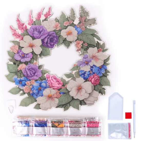 Craft Buddy "Spring" Crystal Art Wreath Kit New