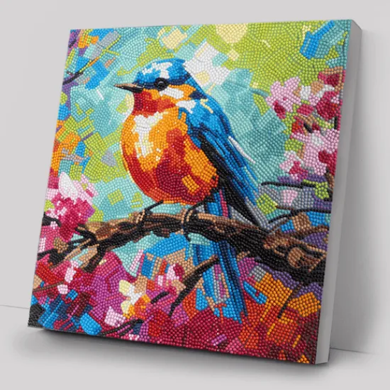 Craft Buddy "Spring Robin" Crystal Art Canvas Kit 30x30cm Online