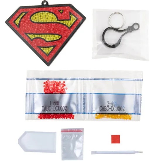 Craft Buddy "Superman" Crystal Art Bag Charm Kit DC New