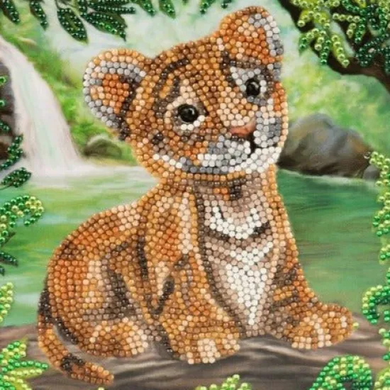 Craft Buddy "Tiger Cub" 18x18cm Crystal Art Card Online