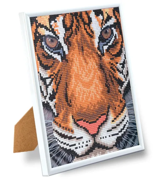 Craft Buddy "Tiger Face" Crystal Art Framed Kit 21x25cm Sale