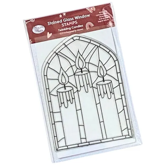Craft Buddy "Twinkling Candles” Stained Glass A6 Stamp Set Clearance