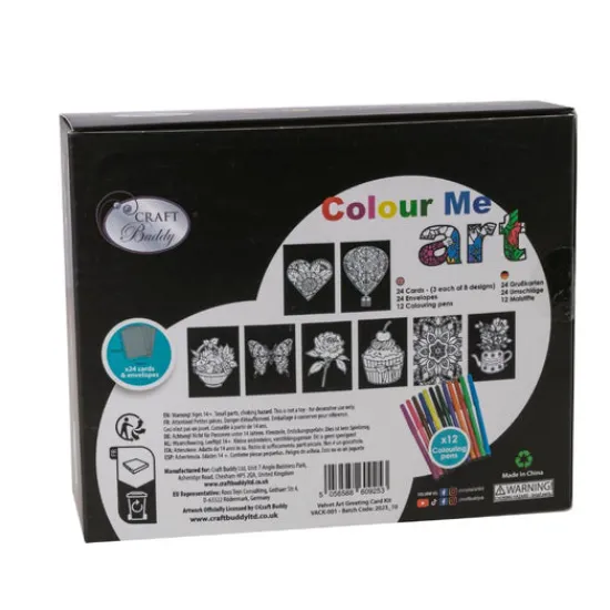 Craft Buddy Velvet Art Greeting Card Kit - Set Of 24 Outlet