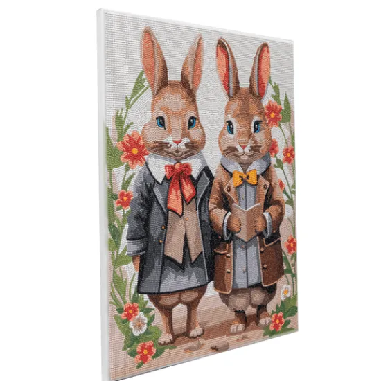 Craft Buddy Victorian Bunnies Crystal Art Canvas Kit 40x50cm New