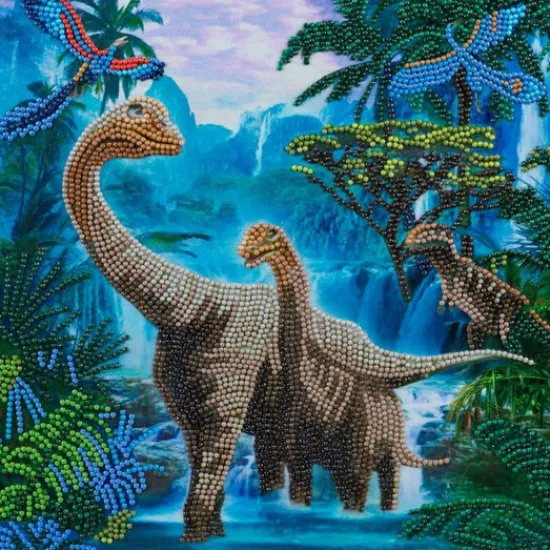 Craft Buddy "Wander with Dinosaur" Crystal Art Canvas Kit 30x30cm Sale