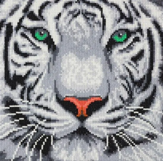Craft Buddy "White Tiger" Crystal Art Canvas Kit 30x30cm Fashion